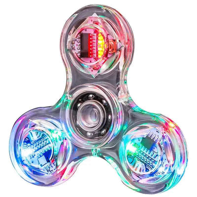 Crystal LED Light Fidget Spinner Glow Stress Relief Finger Toy