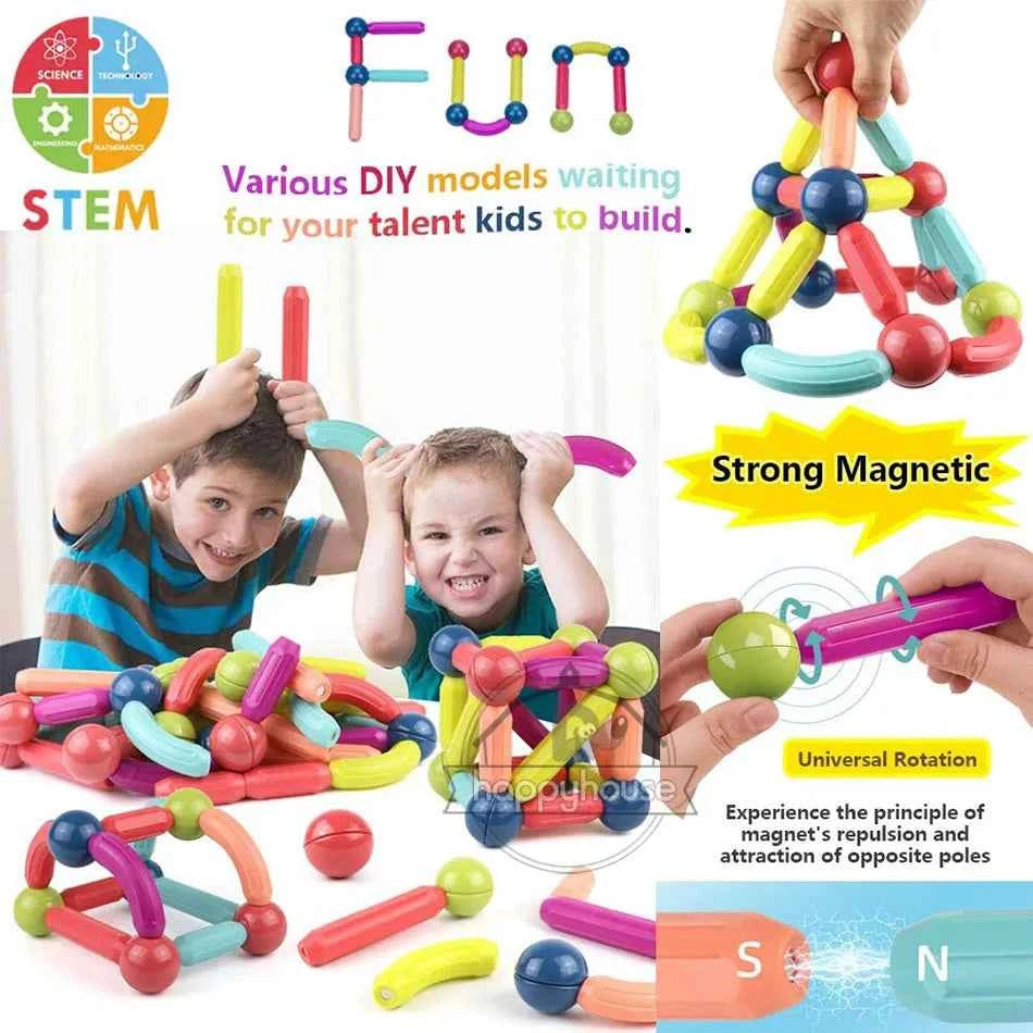 Magnetic Constructor Blocks STEM Building Set for Creative Kids