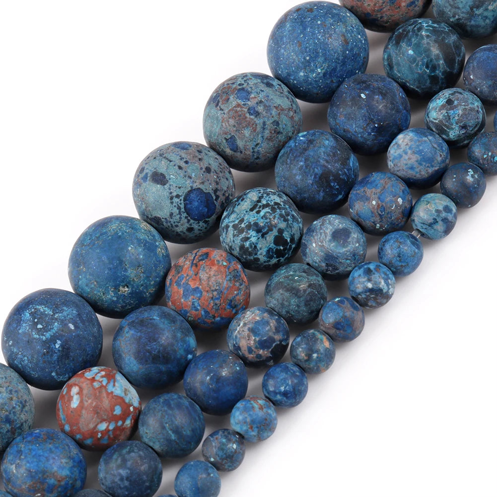 Natural Turquoises Howlite Stone Sediment Jaspers Round Loose DIY Beads for Jewelry Making Christmas Gift Bracelets 15'' 4-12mm