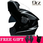 Latest DOT Approved Safety Modular Flip Motorcycle Helmet Voyage Racing Dual Lens Helmet Interior Visor Orz-161