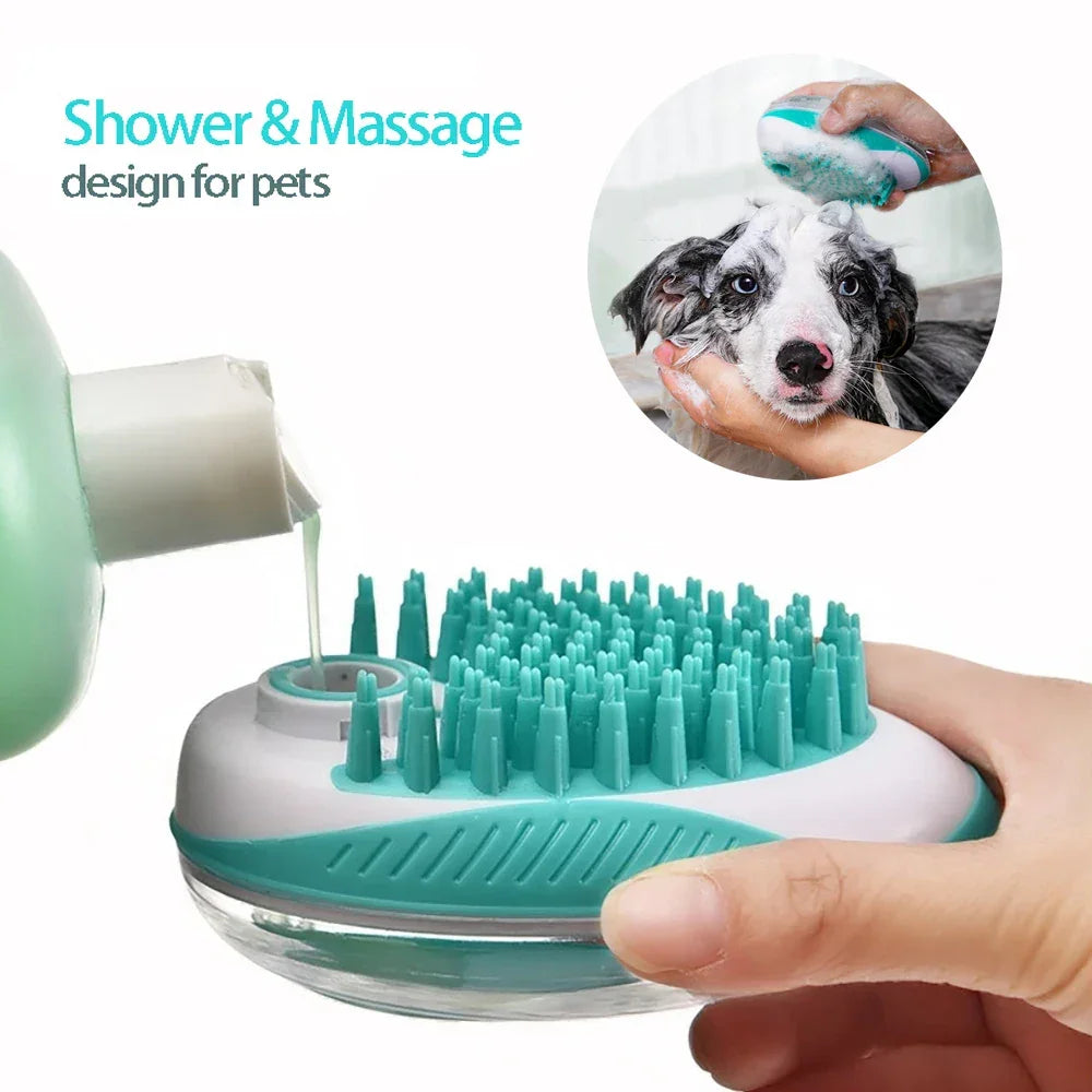 Pet Dog Cat Bath Brush 2-in-1 Pet SPA Massage Comb Soft Silicone Pet Shower Hair Grooming Cmob Dog Cleaning Tool Pet Supplies - WTN Essentials 