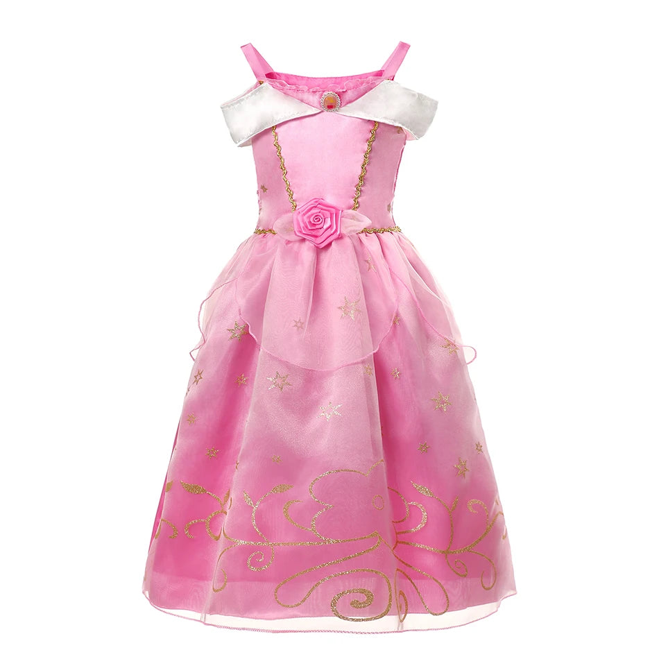 Girl Elsa Anna Dress Princess Costume Snow Queen Dress Baby Halloween Ariel Carnival Clothes Kids Cosplay Clothes Party Clothing