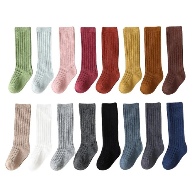 Spainish Children Socks Stripe Boys And Girls Cotton Sock Breathable Knee High Baby Long Socks School Uniform Socks 0-7Years