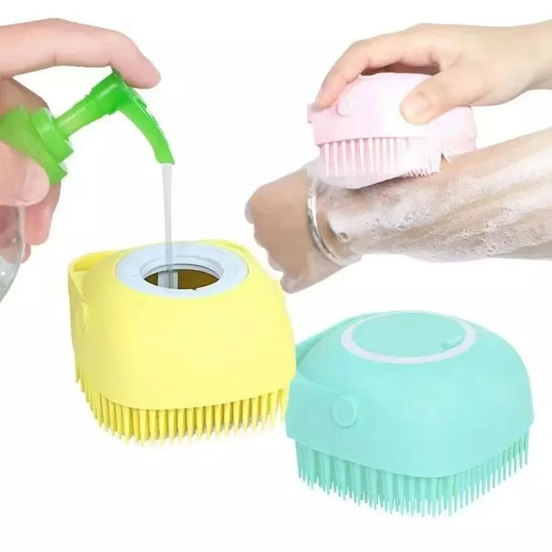 Pet Dog Cat Bath Brush 2-in-1 Pet SPA Massage Comb Soft Silicone Pet Shower Hair Grooming Cmob Dog Cleaning Tool Pet Supplies - WTN Essentials 