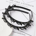 Double Layer Bands Clip Hairbands Fashion Plastic Braided Headband Punk New Knitting Womens Headwear Hair Accessories Pearl