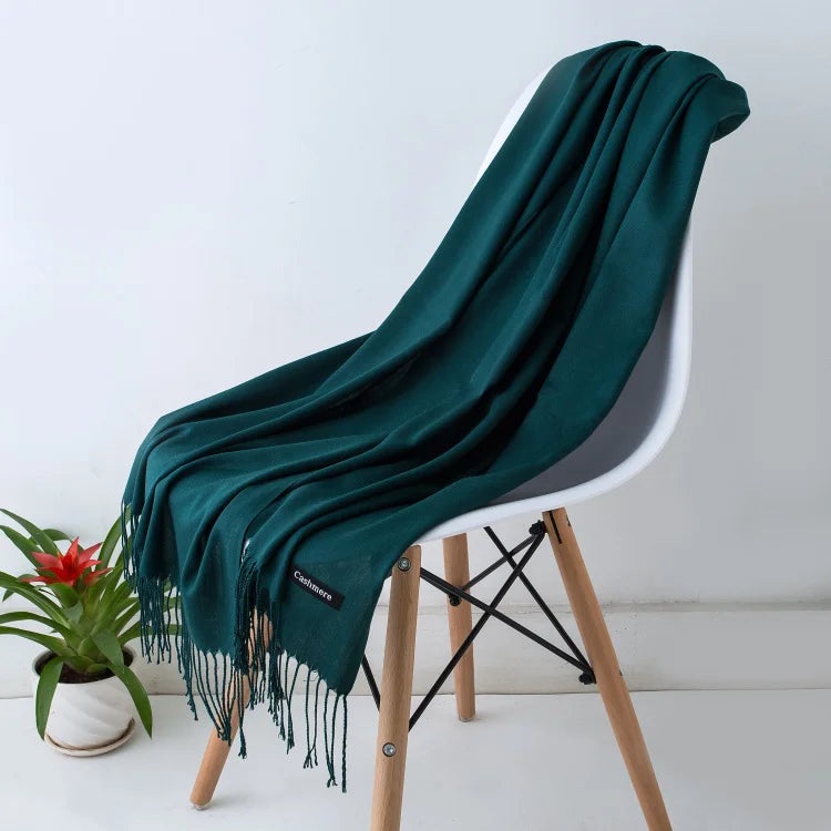 Desgine Brand Solid Women Cashmere Scarf Autumn Winter Warm Shawls Wraps 2024Men's Pashmina Tassels Scarves Female Foulard Mujer