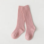 New Fashion Solid Baby Boys Girls Knee High Long Socks Cotton Breathable Stripe Soft Kids Sock Children School Uniform Socks