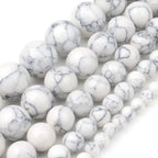 Natural Turquoises Howlite Stone Sediment Jaspers Round Loose DIY Beads for Jewelry Making Christmas Gift Bracelets 15'' 4-12mm