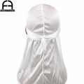 Unisex Women Men Silk Durag Turban Hat Wigs Biker Headwear Headband Hair Accessories Long Tail Straps Bandanas Silky Durags