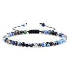 Adjustable Mini Natural Stone Lava Tiger Eye Beaded Bracelets & Bangle for Women Men Chakra Beads Braided Bracelet Charm Jewelry