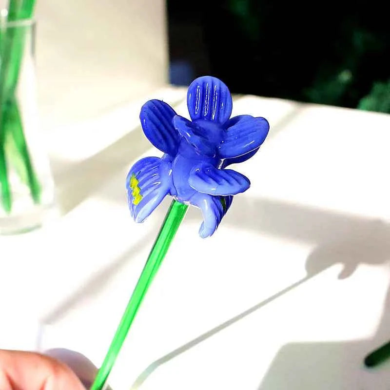 Handmade Colorful Murano Glass Flower Craft Figurine Wedding Valentine's Day Favors Gifts Table Miniature Vase Decor Ornaments