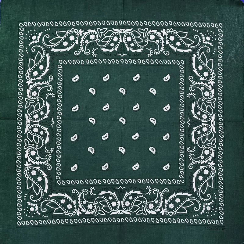 New Design Fashion Hip Hop Cotton Bandana Square Cashew Scarf Headband Tie Dye Black Red Paisley Gifts For Women/Men/Boys/Girls