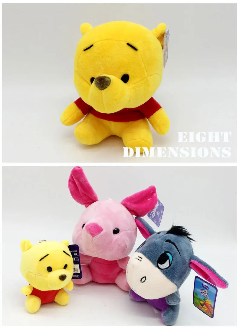 12-20cm Winnie the Pooh Bear Tiger Pig Anime Cute Cartoon Plush Dolls Toys Keychain Pendant Room decoration Kids Birthday Gift