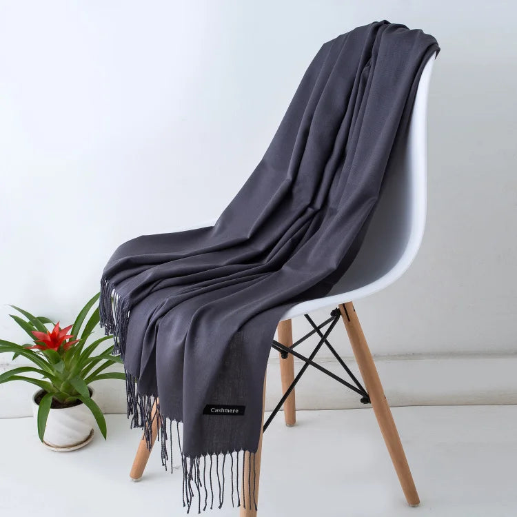 Desgine Brand Solid Women Cashmere Scarf Autumn Winter Warm Shawls Wraps 2024Men's Pashmina Tassels Scarves Female Foulard Mujer
