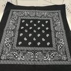 New Design Fashion Hip Hop Cotton Bandana Square Cashew Scarf Headband Tie Dye Black Red Paisley Gifts For Women/Men/Boys/Girls
