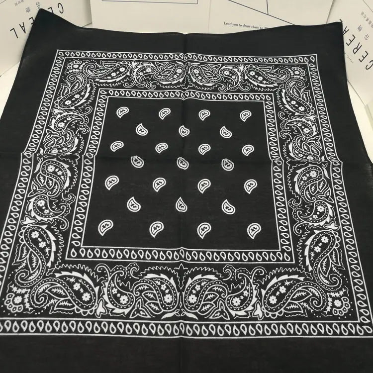 New Design Fashion Hip Hop Cotton Bandana Square Cashew Scarf Headband Tie Dye Black Red Paisley Gifts For Women/Men/Boys/Girls