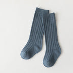 New Fashion Solid Baby Boys Girls Knee High Long Socks Cotton Breathable Stripe Soft Kids Sock Children School Uniform Socks