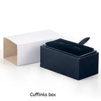Men Cufflinks Storage Box Black Faux Leather Case Brooch Lapel Pin Hair Pins Gift Packaging Box Tie Tack Tie Clip Collection Box