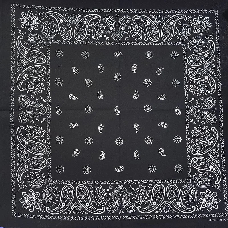 New Design Fashion Hip Hop Cotton Bandana Square Cashew Scarf Headband Tie Dye Black Red Paisley Gifts For Women/Men/Boys/Girls