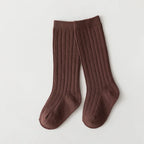New Fashion Solid Baby Boys Girls Knee High Long Socks Cotton Breathable Stripe Soft Kids Sock Children School Uniform Socks
