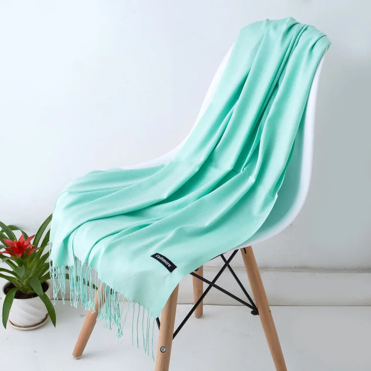 Desgine Brand Solid Women Cashmere Scarf Autumn Winter Warm Shawls Wraps 2024Men's Pashmina Tassels Scarves Female Foulard Mujer