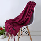 Desgine Brand Solid Women Cashmere Scarf Autumn Winter Warm Shawls Wraps 2024Men's Pashmina Tassels Scarves Female Foulard Mujer