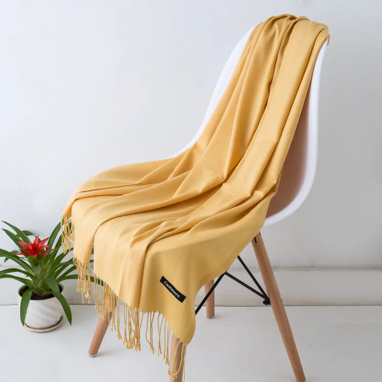 Desgine Brand Solid Women Cashmere Scarf Autumn Winter Warm Shawls Wraps 2024Men's Pashmina Tassels Scarves Female Foulard Mujer