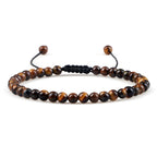 Adjustable Mini Natural Stone Lava Tiger Eye Beaded Bracelets & Bangle for Women Men Chakra Beads Braided Bracelet Charm Jewelry