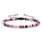 Adjustable Mini Natural Stone Lava Tiger Eye Beaded Bracelets & Bangle for Women Men Chakra Beads Braided Bracelet Charm Jewelry