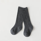 New Fashion Solid Baby Boys Girls Knee High Long Socks Cotton Breathable Stripe Soft Kids Sock Children School Uniform Socks