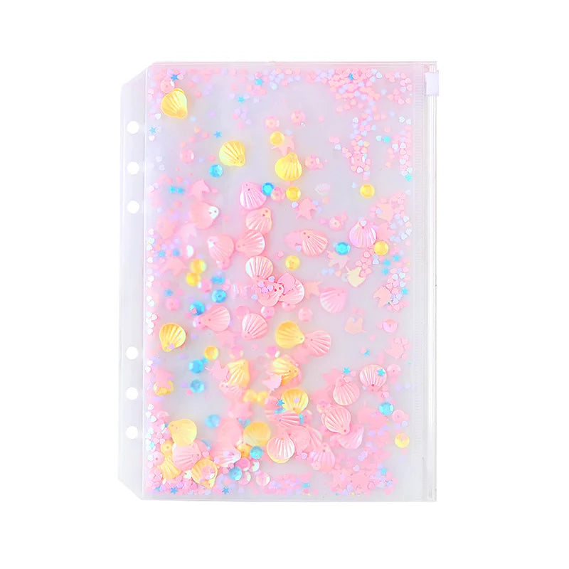 A7/A6/A5 Rose Golden Purple Blue Glittery Bling Binder Notebook Cover Diary Agenda Planner Paper Cover School Stationery