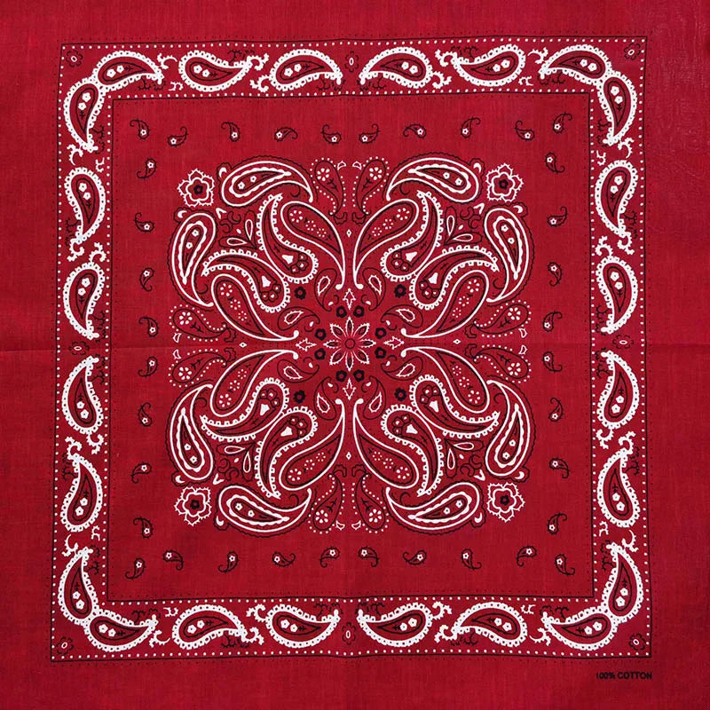 New Design Fashion Hip Hop Cotton Bandana Square Cashew Scarf Headband Tie Dye Black Red Paisley Gifts For Women/Men/Boys/Girls