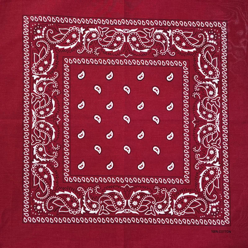 New Design Fashion Hip Hop Cotton Bandana Square Cashew Scarf Headband Tie Dye Black Red Paisley Gifts For Women/Men/Boys/Girls