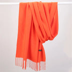 Fashion Solid Color 2023 Women Scarf Winter Hijabs Tessale Tassels Long Lady Shawls Cashmere Like Pashmina Hijabs Scarves Wraps
