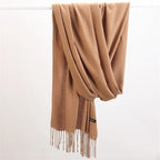 Fashion Solid Color 2023 Women Scarf Winter Hijabs Tessale Tassels Long Lady Shawls Cashmere Like Pashmina Hijabs Scarves Wraps