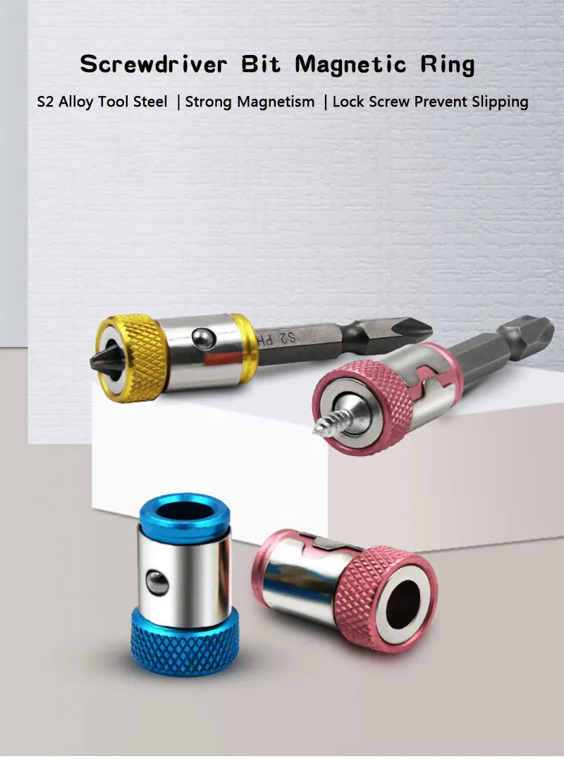 Magnetic Bit Holder Alloy Electric Magnetic Magnet Powerful Ring For 6.35mm Shank Magnetizer for Phillip Drill Bits