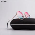 DJXFZLO Explosion Models Metal Round Fashion Marine Lenses Red Sunglasses Unisex Fashion Prince Mirror UV400