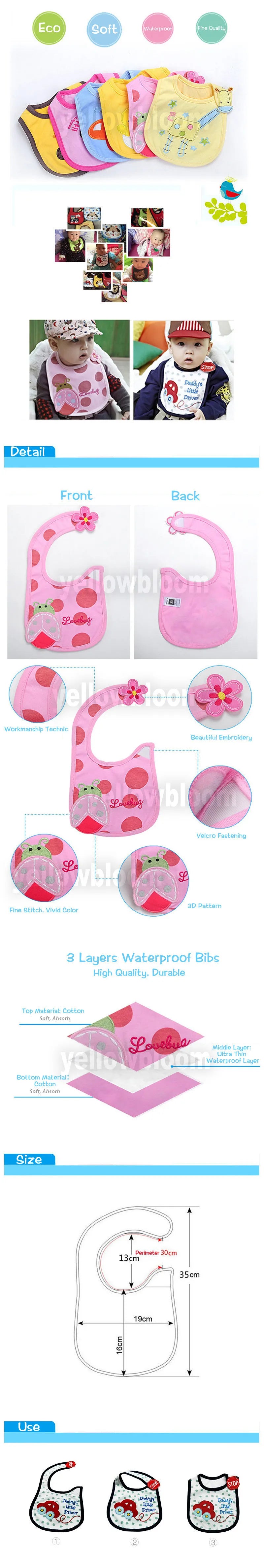 [Littles&Bloomz] Baby Girl Boy Feeding Bibs Waterproof Apron Cartoon Towel Kids Toddler Dinner baberos Bandanas Burp Cloths