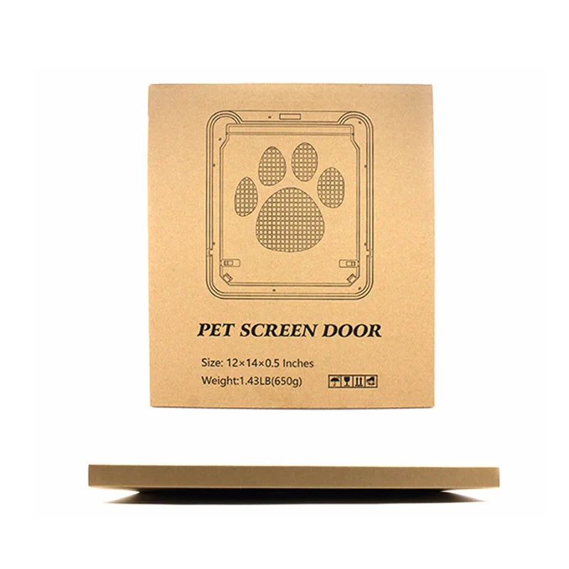 4-Way Lockable Pet Door – Durable Plastic Dog & Cat Flap for Screen Windows and Doors
