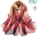RUNMEIFA 2023 New Fashion Spring/Summer Women Floral Printing Beach Silk Scarf Shawls Female Long Wraps Beach Sunscreen Hijab