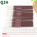 QJH Crochet Hook Set of 16 Plastic Handle Crochet Hooks Handle Knitting Needles Set Crochetings Knittings 0.5mm-2.5mm