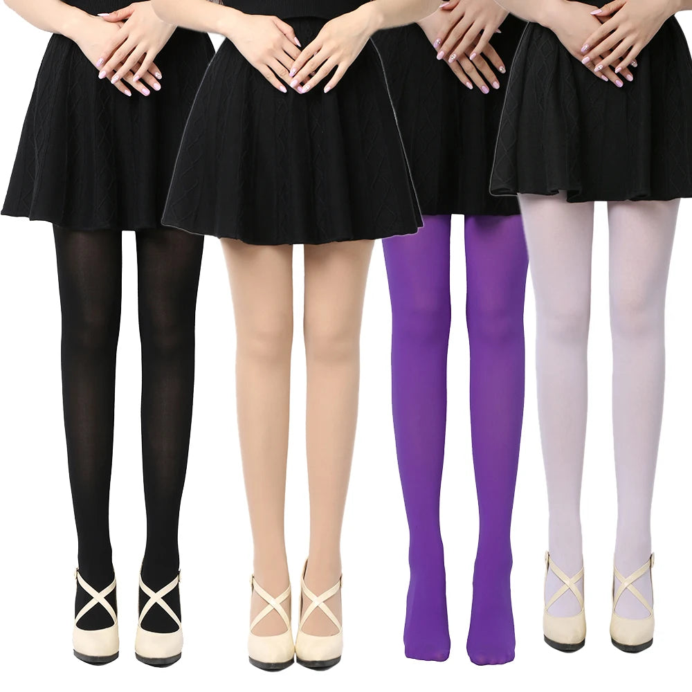 Women Black Sexy Tights Opaque Pantyhose 120D Seamless Winter Warm For Women Spring Autumn Nylon Stockings Footed Thick Stocking