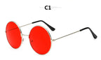 DJXFZLO Explosion Models Metal Round Fashion Marine Lenses Red Sunglasses Unisex Fashion Prince Mirror UV400