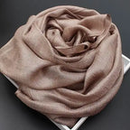 2023 New Pure Color Linen Women Scarf spring and autumn winter pashmina shawl foulard femme Plus Size Hijab Stole Scarves