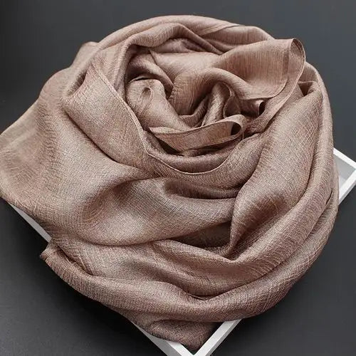 2023 New Pure Color Linen Women Scarf spring and autumn winter pashmina shawl foulard femme Plus Size Hijab Stole Scarves