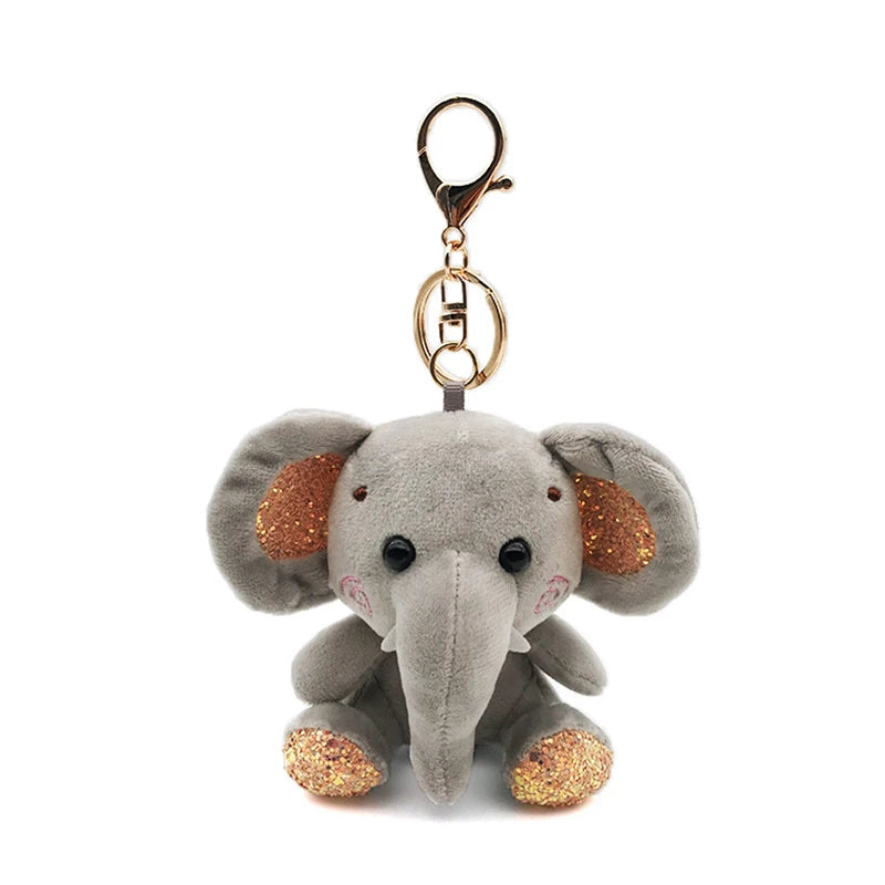 Cute Cartoon Animal Plush Keychain 15Cm Turtle Elephant Tiger Lion Hippo Raccoon Bulldog Bulldog Cat Penguin Monkey Plush Toy