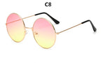 DJXFZLO Explosion Models Metal Round Fashion Marine Lenses Red Sunglasses Unisex Fashion Prince Mirror UV400