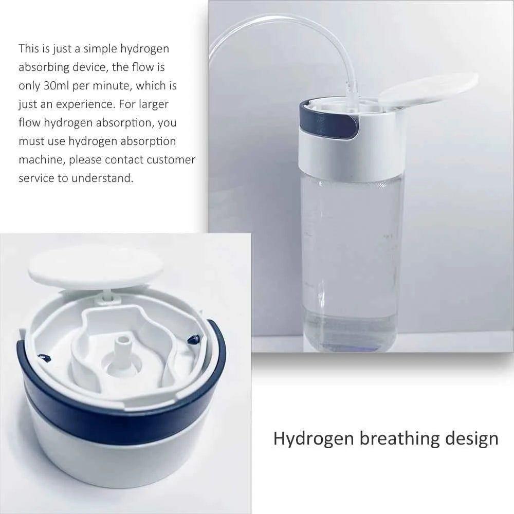 Bluevida Hydrogen Water Generator Bottle - Glass Cupbody - DuPont SPE & PEM Dual Chamber Maker Ionizer - H2 Inhalation Device