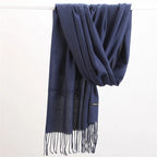 Fashion Solid Color 2023 Women Scarf Winter Hijabs Tessale Tassels Long Lady Shawls Cashmere Like Pashmina Hijabs Scarves Wraps