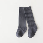 New Fashion Solid Baby Boys Girls Knee High Long Socks Cotton Breathable Stripe Soft Kids Sock Children School Uniform Socks